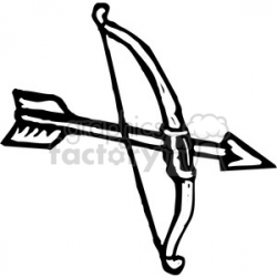 black and white bow and arrow clipart. Royalty-free clipart # 173681