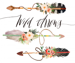 Watercolor wild arrows clip art on Behance