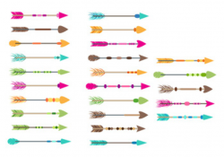 25 Colorful Arrows Clipart, Tribal Arrow Clip Art, Boho Arrows ...