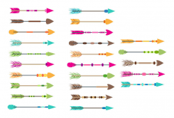 25 Colorful Arrows Clipart, Tribal Arrow Clipart, Boho Arrows ...