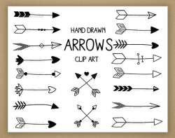 Black Hand Drawn Arrows Clipart (A set of 18) | Products | How to ...