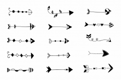 Tribal hand drawn arrows clipart, Doodle wedding arrow clip art boho ...