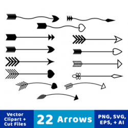 22 Arrows Clipart, Tribal Arrow Clip Art, Archery, Boho, Indian, Native  American