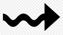 Wavy Black Arrow Symbol Png - Transparent Background Wavy ...