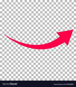 Red arrow icon on transparent background flat
