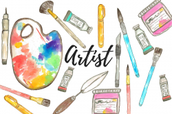 Watercolor Artist Clipart ~ Illustrations ~ Creative Market