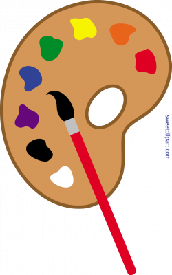 Art Palette Brush 2 Clip Art - Sweet Clip Art