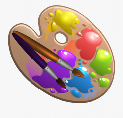School Palette With Paint Brushes Png Clipart Picture - Art ...