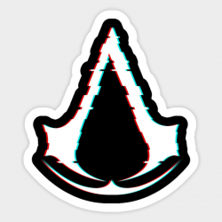 Assassin\'s Creed White Logo Glitch Effect