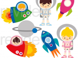 Astronaut Kids Graphic Clip Art Digital Images