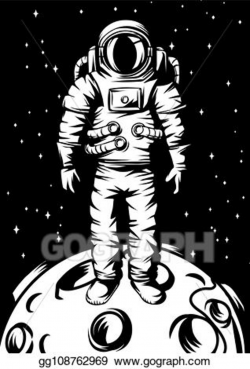 Clip Art Vector - Illustration of astronaut on moon. Stock ...