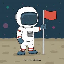 Astronaut on moon background Vector | Free Download