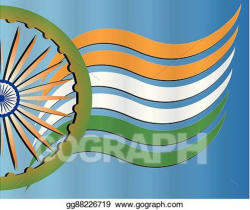 Clip Art Vector - Indian independence day background with national ...