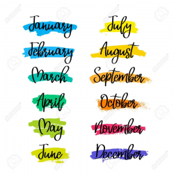 Months of the year. Calligraphy and lettering » Clipart Portal