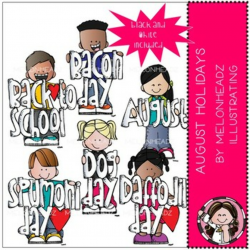 August Holidays clip art - Mini - Melonheadz Clipart