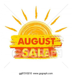 Vector Art - August sale with sun sign, vector. EPS clipart ...