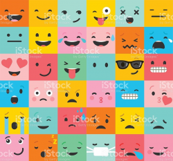 Emoticon colorful vector icons set. Emoticon faces , set of ...