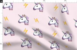 Fabric by the Yard Unicorn Emoji small
