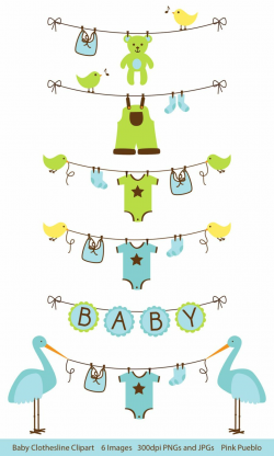 Baby Boy Clothesline Clipart Clip Art, Baby Shower Clip Art Clipart ...