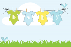 Baby clothes on a clothesline | Public domain vectors