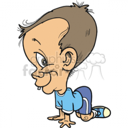 Baby Boy Watching While he Crawls clipart. Royalty-free clipart # 156404