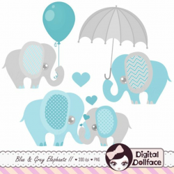 Baby Boy Elephant Clipart, Cute Elephant Clip Art Images | Products ...
