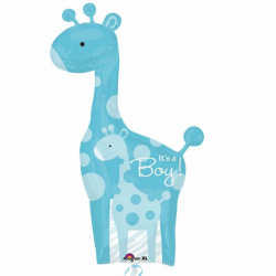 42 Blue Giraffe It\'s a Boy New Baby Arrival Animal Foil Supershape B ...