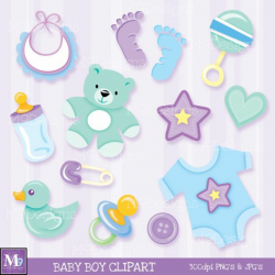 BABY BOY Clipart Vector Clip Art Illustrations by MNINEDESIGNS ...