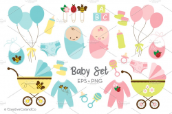 Baby Boy and Girl Vector EPS PNG Set