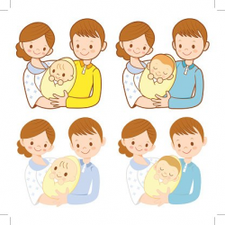 The Mom and Dad Holding Newborn Home and Family premium clipart ...