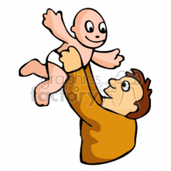 A Man Throwing a Child up in the Air clipart. Royalty-free clipart # 158646