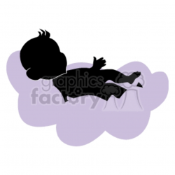 Baby laying on purple cloud clipart. Royalty-free clipart # 161914