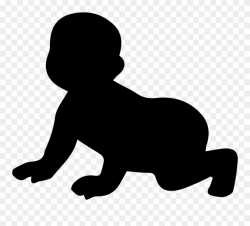 Baby Crawling Silhouette - Baby Crawling Silhouette Clipart - Png ...