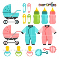 Baby Stuff Clip Art - Great for Art Class Projects! by Daily Art Hub