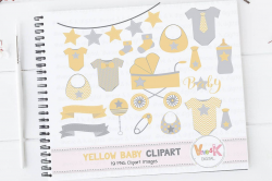 Yellow Baby Clipart, Gender Neutral Baby Clipart, Baby Shower Clipart, Baby  Graphics, Yellow and Gray Baby, Baby Shower Clipart, Baby Pack