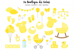 Yellow New Born Baby Clipart By La Boutique Dei Colori ...