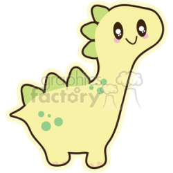 yellow baby dinosaur 3 cartoon character illustration clipart. Royalty-free  clipart # 394124