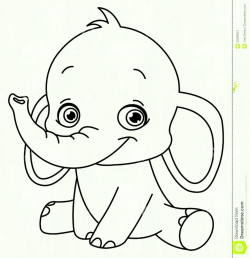 Baby elephant clipart black and white 3 » Clipart Station