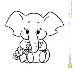 Baby Elephant Clipart Black And White | Wallpapers Background