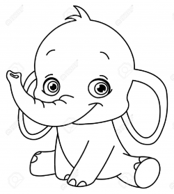 elephant outline Elephant clipart outline trunk up ...