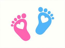 \'Baby feet with hearts\' Art Print by Anne Mathiasz