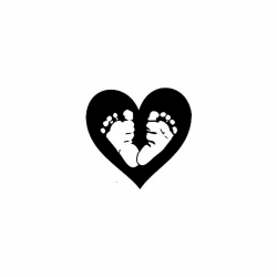 Baby Feet Prints Heart Vinyl Decal