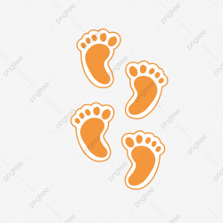 Orange Baby S Footprints, Orange, Warm, Yellow PNG ...