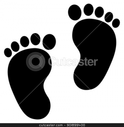 Baby feet black icon stock vector
