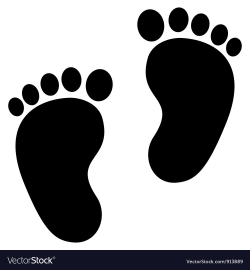 Baby feet clean black icon