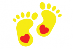 Yellow Baby Feet Silhouette