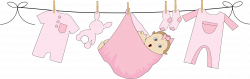 Baby Girl Clothesline Clipart - Clip Art Library