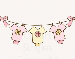 Baby Girl Clothesline Clipart - Clip Art Library