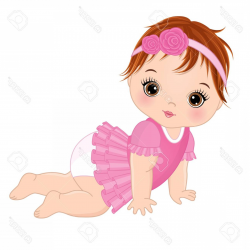 Photostock Vector Vector Cute Baby Girl Crawling Vector Baby Girl ...