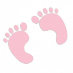 Baby girl footprints clipart image #4293
